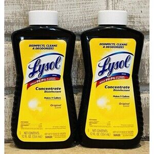 (2) LYSOL Concentrate Disinfectant Original Scent 12 Fl oz Makes 9 Gallons - NEW